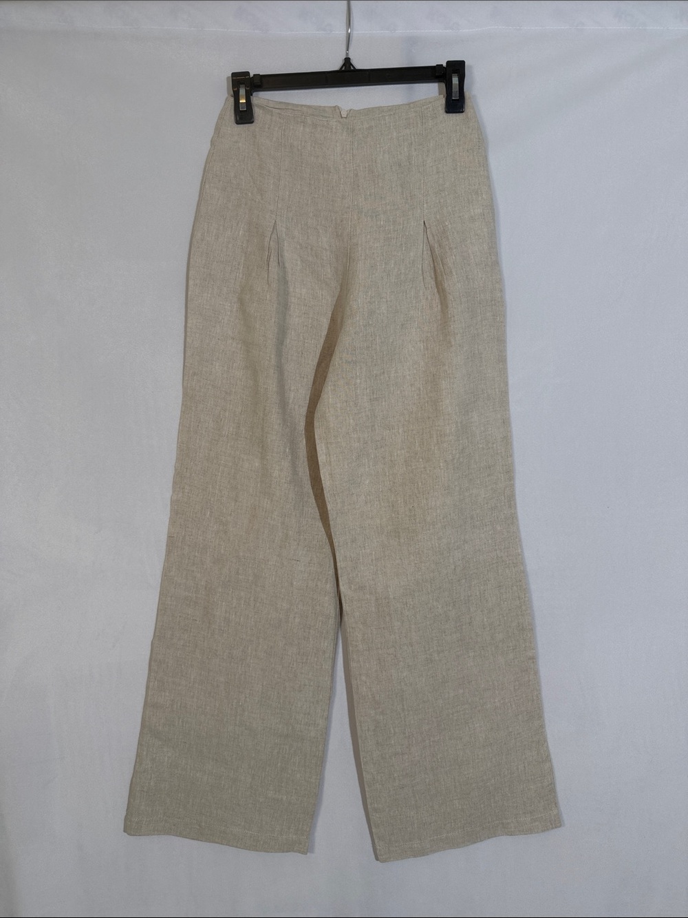 Reformation Wide Leg High Rise 100% Linen Pants Size 2P Tan Natural Color